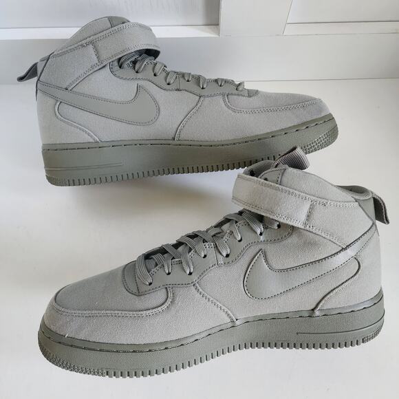 Nike Air Force 1 Mid '07 Canvas Shoes Men's Size 11 Dark Stucco Green Sneakers - Picture 6 of 12